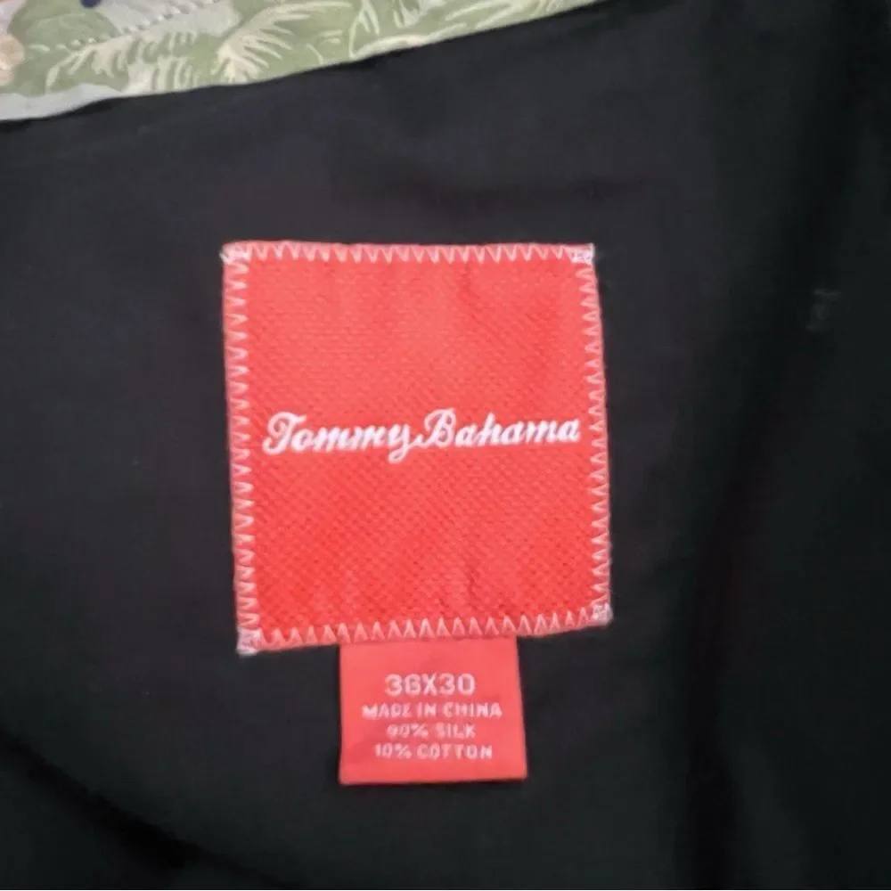 Tommy Bahama Silk Pants Mens Black Dress Casual Pleated Relax Straight Leg 38X29